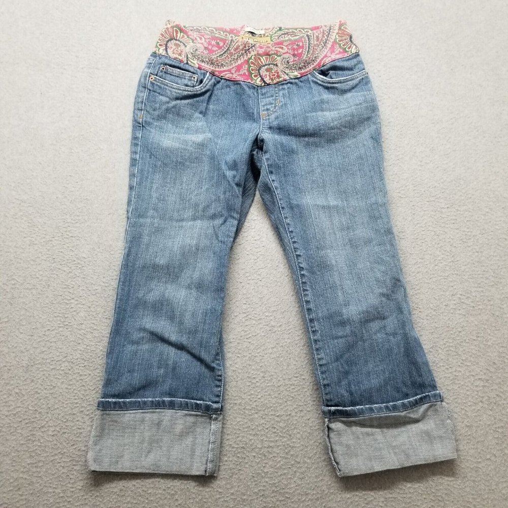 Old Navy Maternity Jeans Womens S Blue Denim Stretch Bermuda